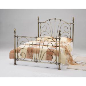 Beatrice Antique Brass King Size Bed