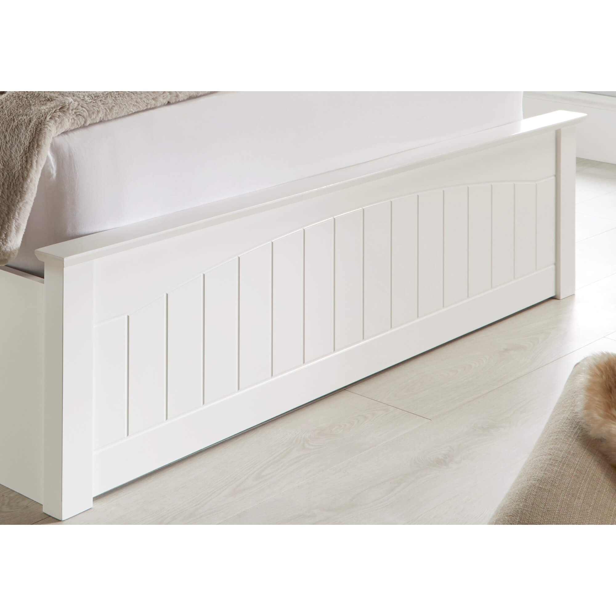 Grayson White Wooden Ottoman Bed - Image 3
