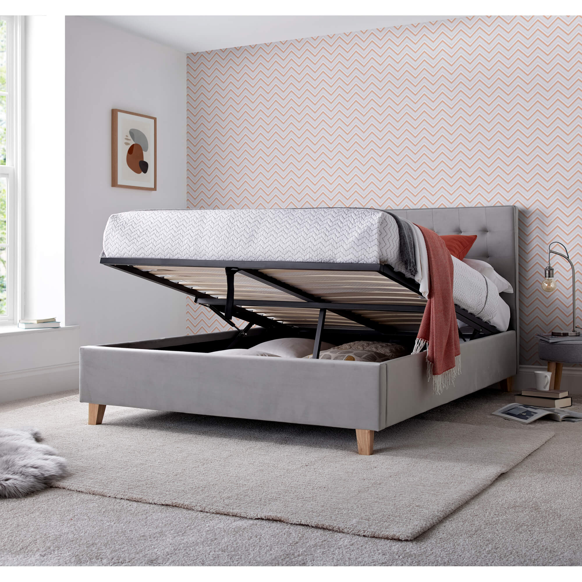 Kingham Velvet Ottoman Bed - Image 12
