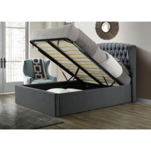 Warwick Grey Velvet Ottoman Bed