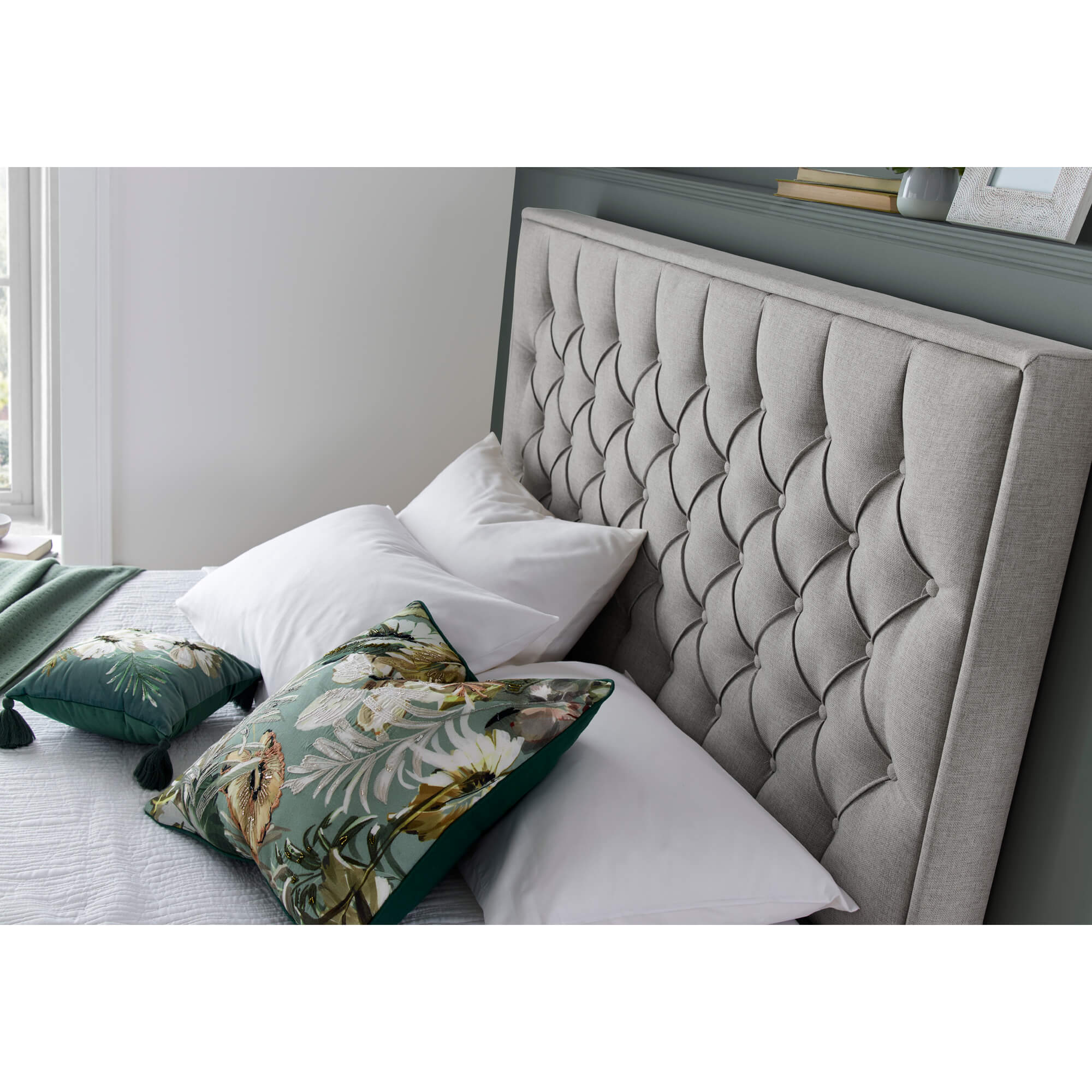 Wilson Oatmeal Fabric Ottoman Bed - Image 10