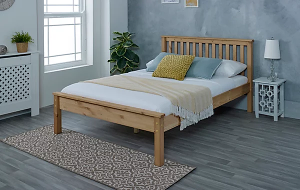 4'6" Double, Dorset Bed Frame , Solid Brazilian Pine wood, Waxed - Image 4