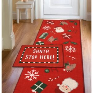 Deco Santa Stop Here (free doormat 057cm x 040cm) Rug